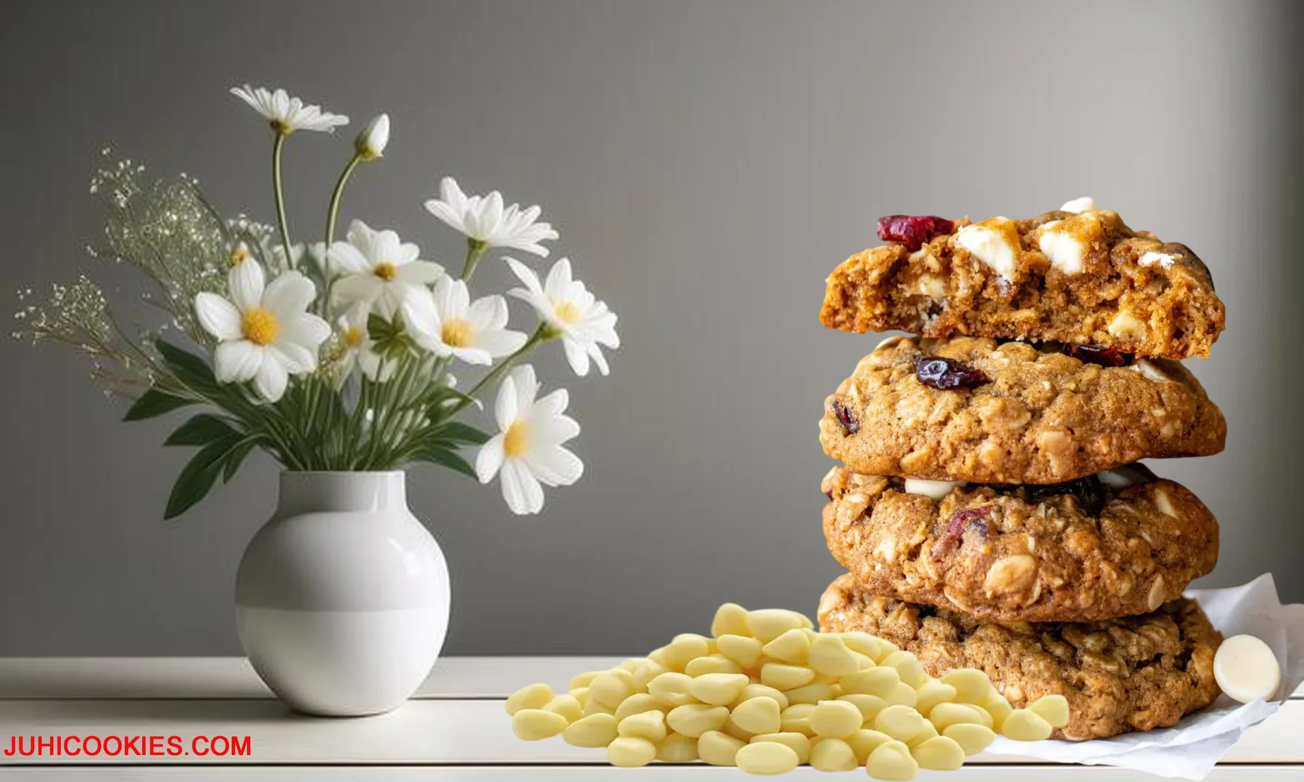 White Chocolate Chip Oatmeal Cookies